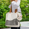 Canvas Pet Carrier Shoulder Bag with Mesh Panels