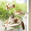 Window-Mounted Cat Hammock and Space Capsule Perch