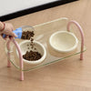 Ceramic Double Bowl Slow Feeder Set for Pets
