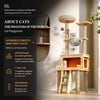 Cat Tree with Scratching Post, Enclosed Cat House & Platforms