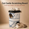 Three-Tier Corrugated Cardboard Cat Scratcher House