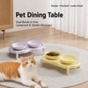 Elevated Ceramic Double Bowl Stand for Cats & Dogs