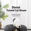 Enclosed Donut Cat Bed with Tunnel