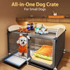 Indoor Iron Dog Crate for Small Dogs with Separate Toilet Area