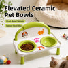 Elevated Ceramic Double Pet Bowls for Cats and Dogs
