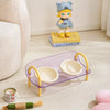 Ceramic Double Bowl Slow Feeder Set for Pets
