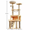 Cat Tree with Scratching Post, Enclosed Cat House & Platforms