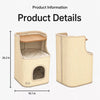 Two-Level Square Sisal Cat Scratching Barrel with Cat Bed
