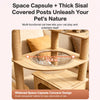 Large Wooden Cat Tree with Sisal Scratching Posts