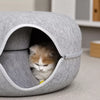 Enclosed Donut Cat Bed with Tunnel