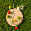 Felt Persimmon Cat Teaser Toy with Bell
