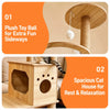 Large Wooden Cat Tree with Sisal Scratching Posts