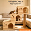Large Wooden Cat Tree with Sisal Scratching Posts