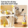Beech Wood Wobble Cat Toy with Feather and Twist Designs
