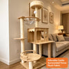 Large Wooden Cat Tree with Sisal Scratching Posts