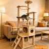 Large Wooden Cat Tree with Sisal Scratching Posts