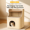 Two-Level Square Sisal Cat Scratching Barrel with Cat Bed