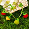 Felt Persimmon Cat Teaser Toy with Bell