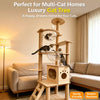 Large Wooden Cat Tree with Sisal Scratching Posts