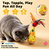 Beech Wood Wobble Cat Toy with Feather and Twist Designs
