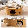 Felt Donut Cat Scratcher Bed with Semi-Enclosed Tunnel
