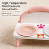 Elevated Ceramic Double Pet Bowls for Cats and Dogs