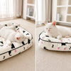 Cotton-Linen Pet Bed Cushion for Small Dogs & Rabbits