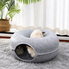 Enclosed Donut Cat Bed with Tunnel