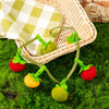 Felt Persimmon Cat Teaser Toy with Bell