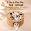 Felt Donut Cat Scratcher Bed with Semi-Enclosed Tunnel
