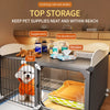 Indoor Iron Dog Crate for Small Dogs with Separate Toilet Area