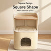 Two-Level Square Sisal Cat Scratching Barrel with Cat Bed