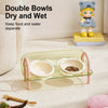 Ceramic Double Bowl Slow Feeder Set for Pets