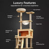 Cat Tree with Scratching Post, Enclosed Cat House & Platforms