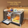 Indoor Iron Dog Crate for Small Dogs with Separate Toilet Area