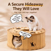 Felt Donut Cat Scratcher Bed with Semi-Enclosed Tunnel