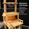 Cat Tree with Scratching Post, Enclosed Cat House & Platforms