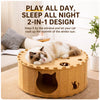 Felt Donut Cat Scratcher Bed with Semi-Enclosed Tunnel