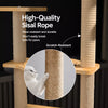 Cat Tree with Scratching Post, Enclosed Cat House & Platforms