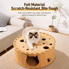 Felt Donut Cat Scratcher Bed with Semi-Enclosed Tunnel