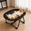Oval Foldable Elevated Pet Cot for Cats and Dogs