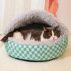 Semi-Enclosed Cave Bed for Cats and Small Dogs