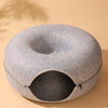 Enclosed Donut Cat Bed with Tunnel