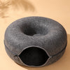 Enclosed Donut Cat Bed with Tunnel