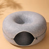 Enclosed Donut Cat Bed with Tunnel