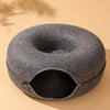 Enclosed Donut Cat Bed with Tunnel