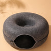 Enclosed Donut Cat Bed with Tunnel