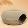 Enclosed Donut Cat Bed with Tunnel