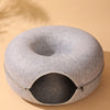 Enclosed Donut Cat Bed with Tunnel