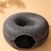 Enclosed Donut Cat Bed with Tunnel